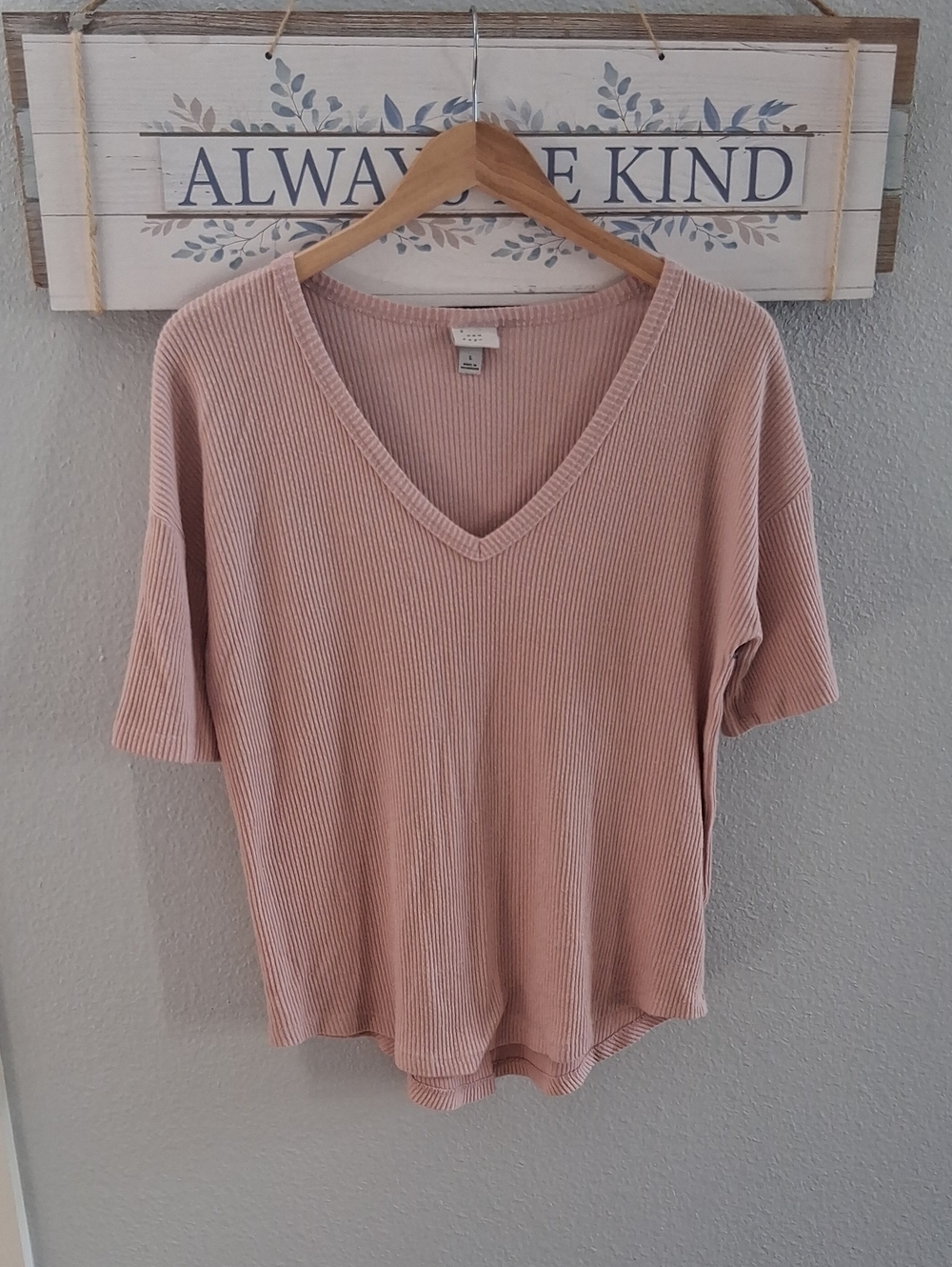 a new day ribbed V-neck top